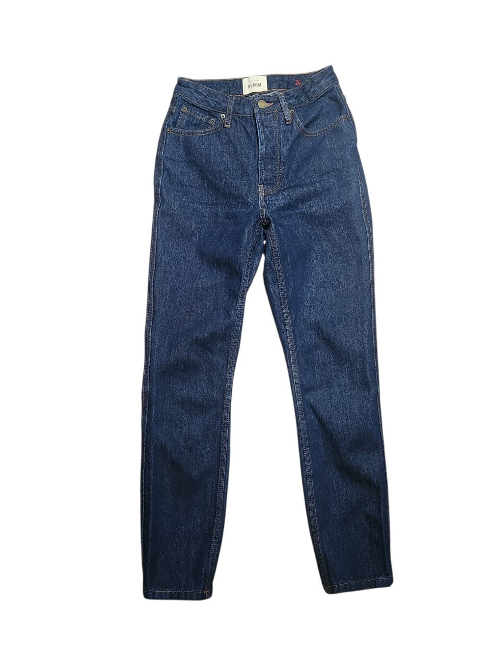 Sezane Denim Le Brut Indigo Blue Jeans Women Size 24 Mid Rise Cotton Slim